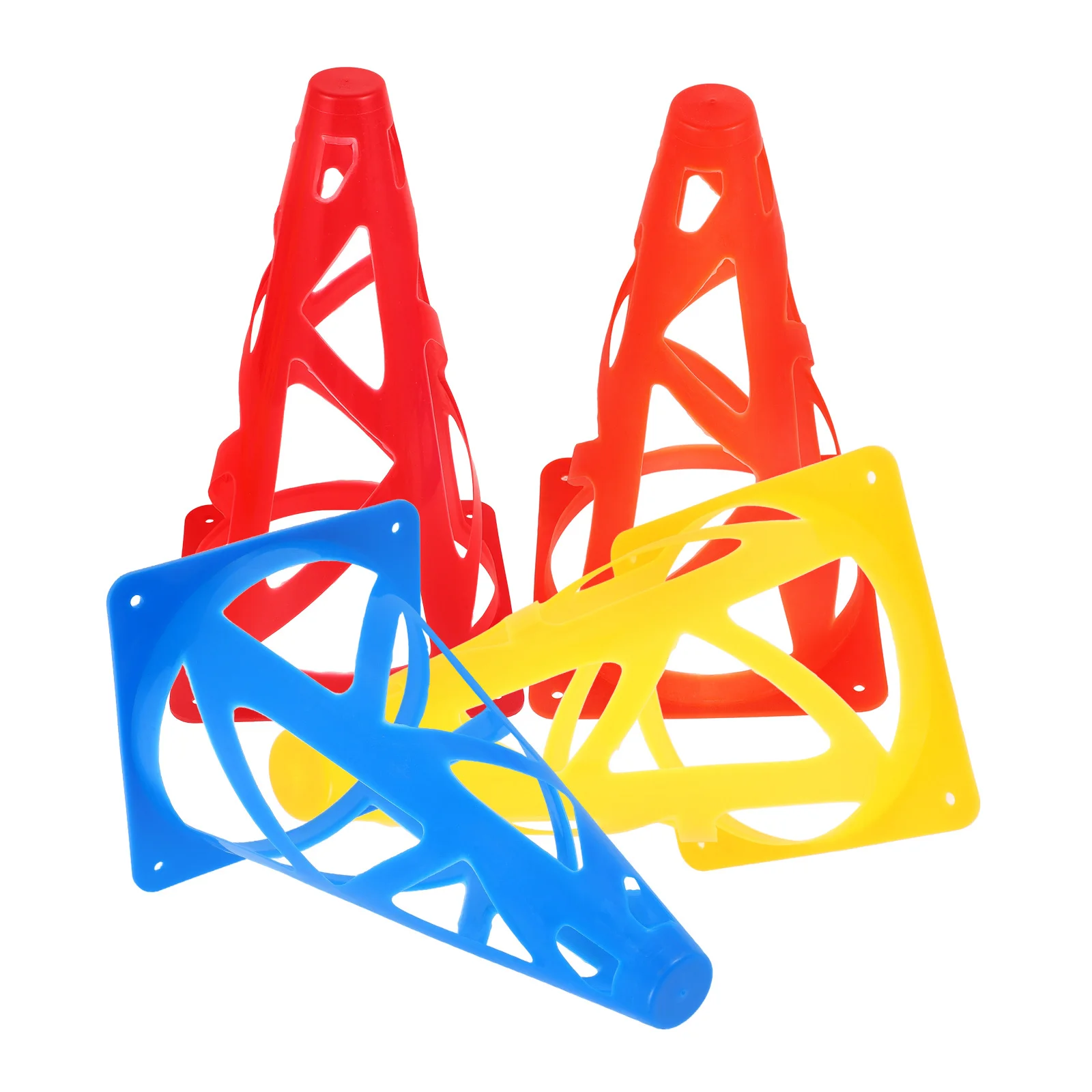 

4Pcs Training Marker Cones for Sports Agility Drills Soccer Basketball Practice Reusable Pe Cones Colored Field Equipment