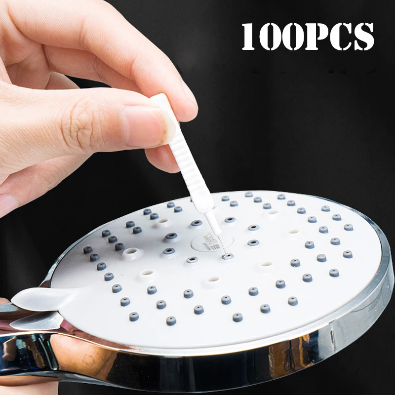 50/100pcs Bathroom Nylon Brush Shower Head Anti-clogging Cleaning Brush Mobile Phone Hole Pore Gap Wash Tools Toilet Accessorie