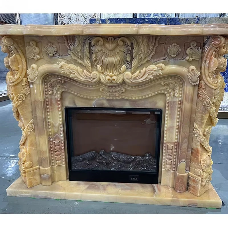 Stylish Indoor Decorative Corner Easy Corner Natural Stone White Marble for Sale Modern Italian Fireplace Arabescato Marble