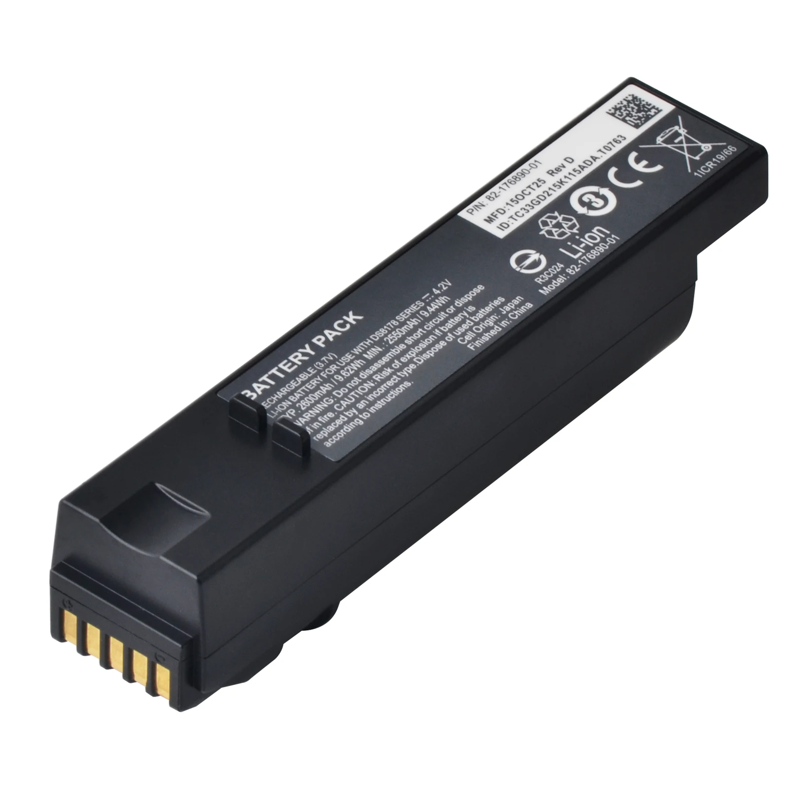 

2600mAh Barcode Scanning Collector Battery For Zebra DS8178 Series Barcode Scanner Replacement For 82-176890-01