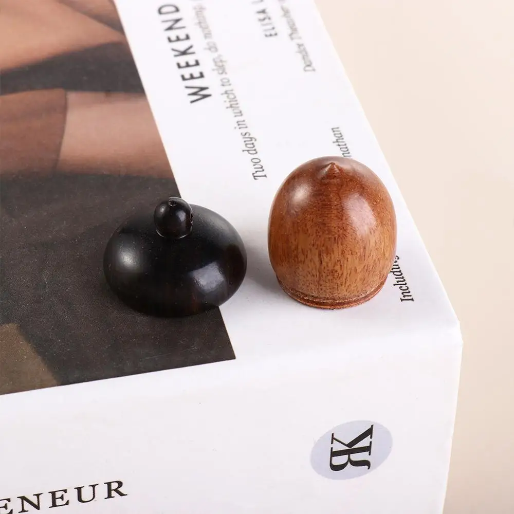 Portable Outdoor Sandalwood Acorn Shape Wooden Pill Box Granule Storage Box Travel Pill Case Capsules Organizer