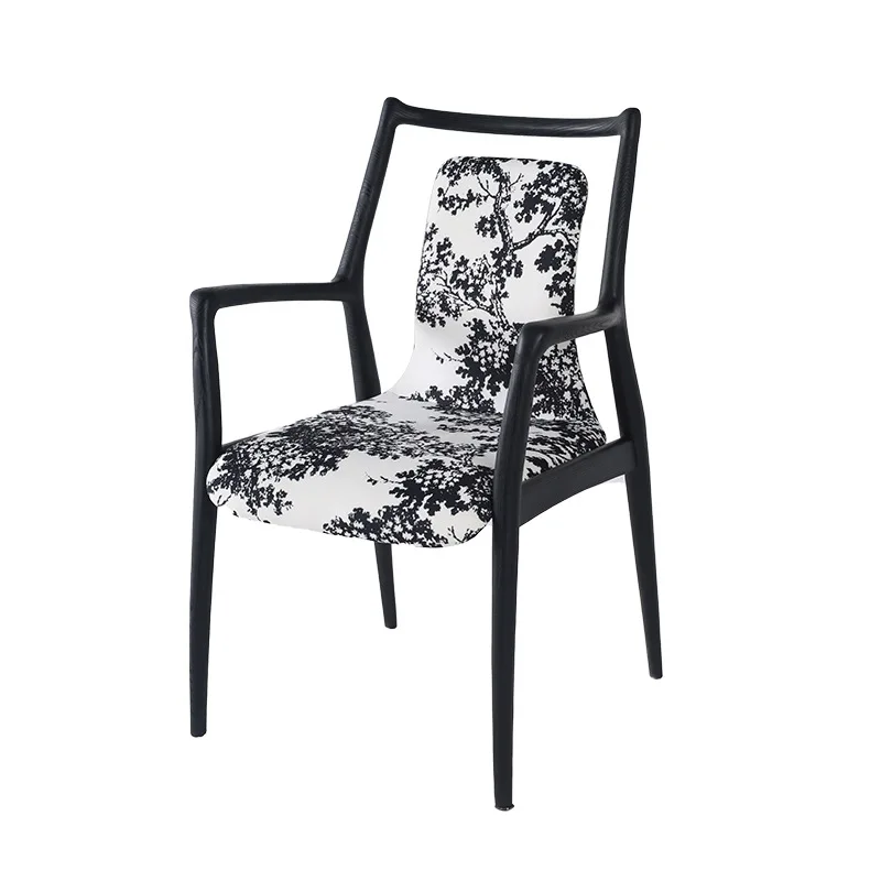

Medieval style solid wood dining chair designer chair modern art retro armrest single home master
