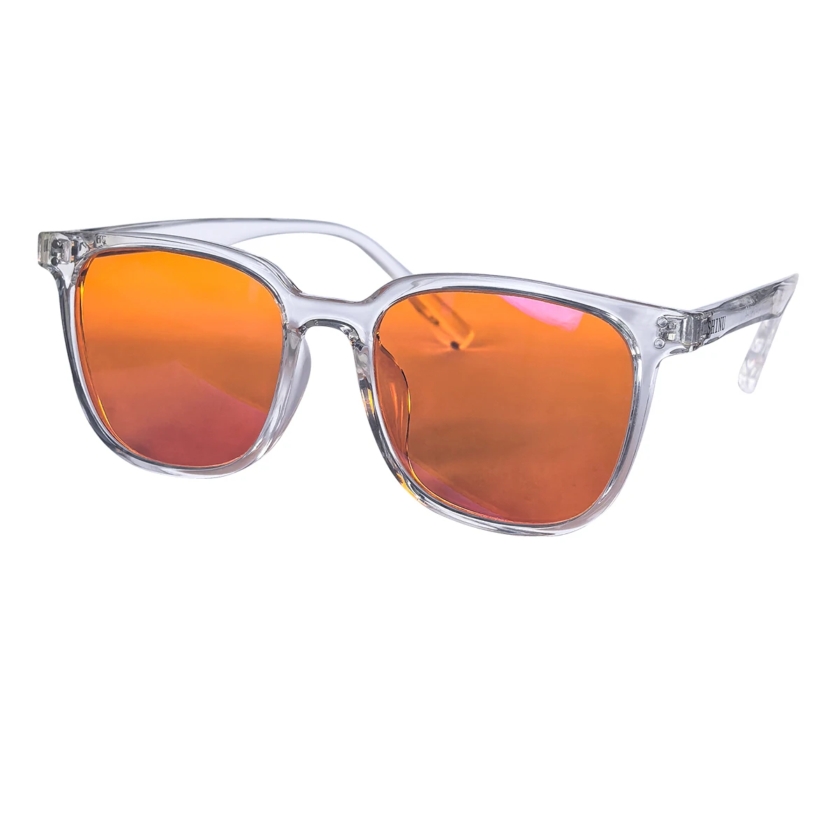 SHINU Anti Blue Light Orange Lens Glasses for Computer or Long Time Gaming Tr90 Frame Y2k Glasses