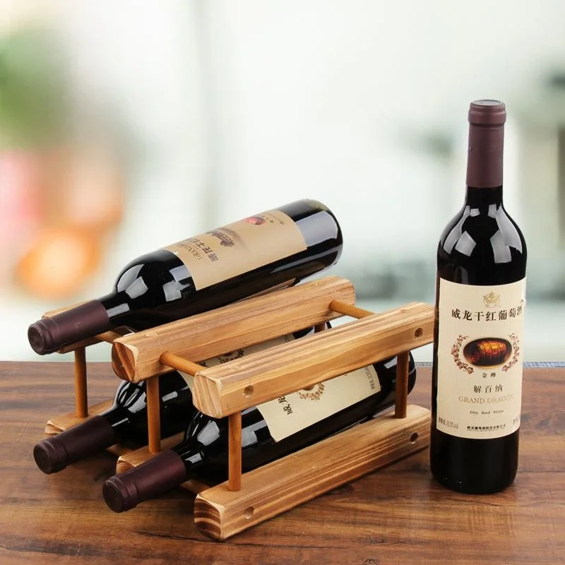 

Rustic Wood Wine Rack European Creative Living Room Wine Bottle Display Stand Home Use Wine Cabinet Red Wine Storage