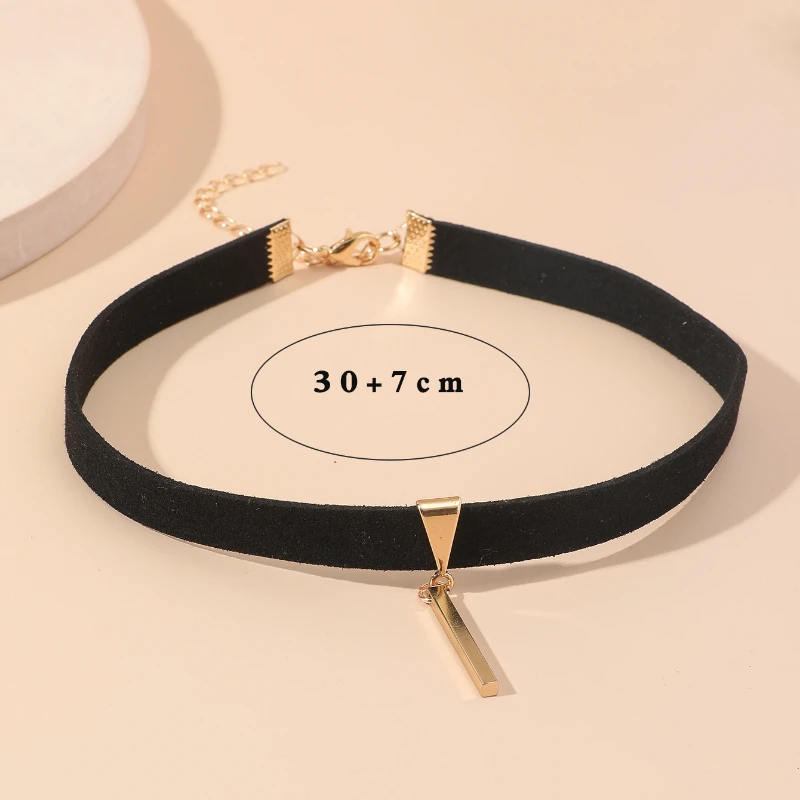 Black Velvet Chokers Necklaces for Women Girls Brown Metal Stick Collar Necklaces Wedding Party Fashion Jewelry Accessories Gift