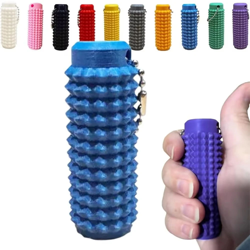 New Portable Spike Gripper Keychain Mini Roller Stimulation Keychain Anxiety Relief Stress Reduction Massage Keychain