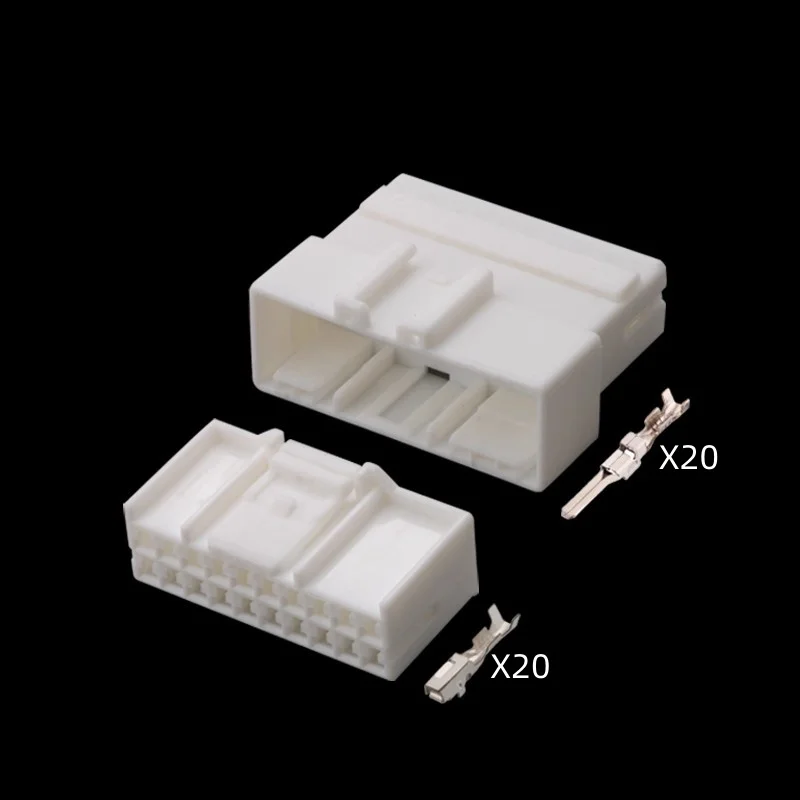 

1 Set 20 Pin High Quality White Car Connector AC Assembly Auto Male Female Docking Electric Wire Socket 936131-1 936095-1