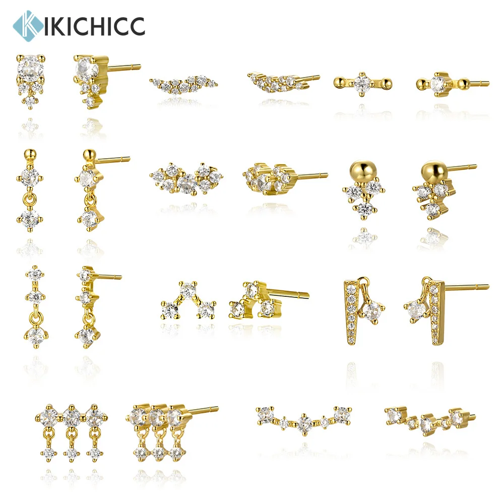 KIKICHICC 925 Sterling Silver Tiny 11 Styels Stud Earring Ava Liberty Chelsea Women Clasp Clips Pendiente Wedding Fine Jewels