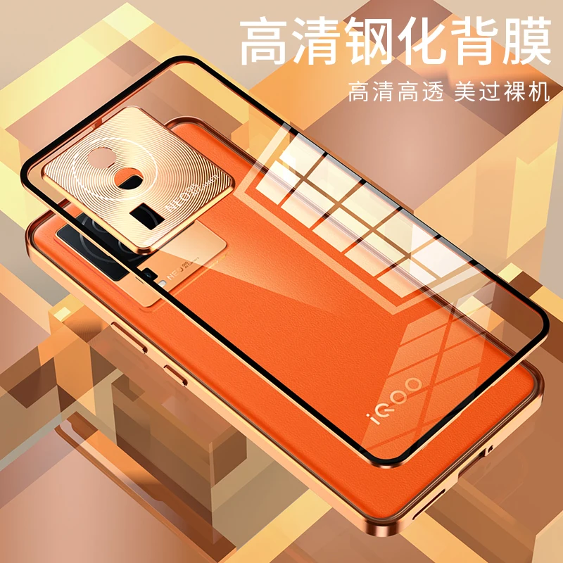 Aluminium Alloy Metal Frame Bumper for VIVO IQOO Neo 7 Neo7 Case Tempered Glass Back Cover IQOO Neo 7 Camera Lens Protector Capa