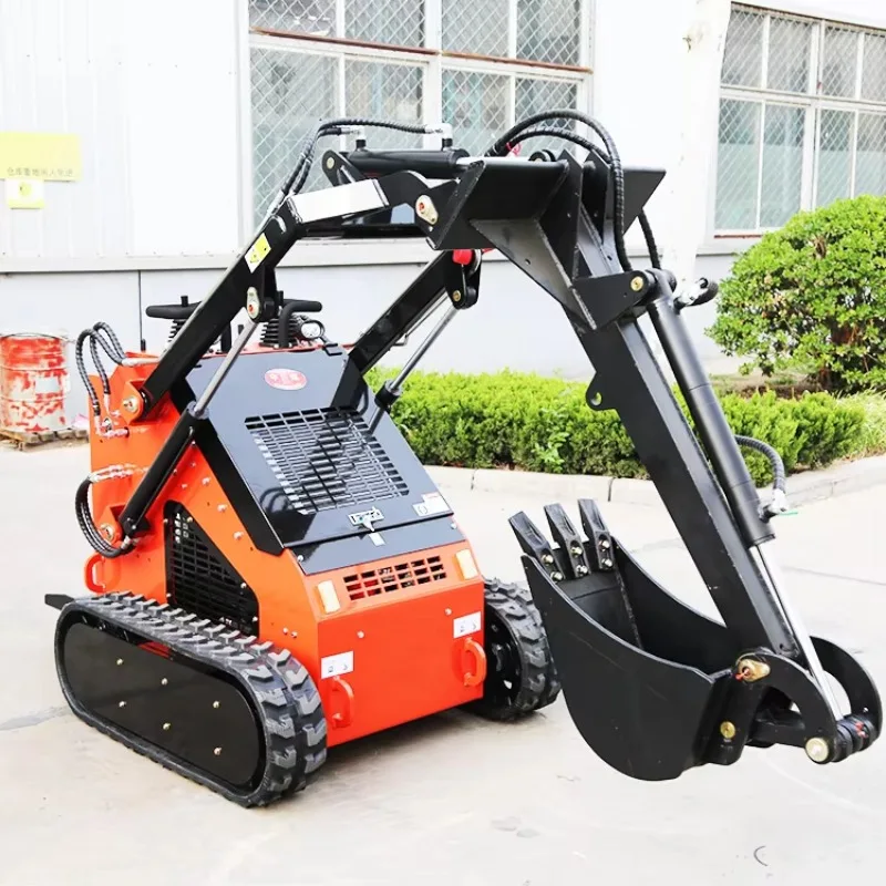 Customize Cheap Electric Crawler Skid Steer Loaders Mini Small Skid Steer Track Loader With Attachments