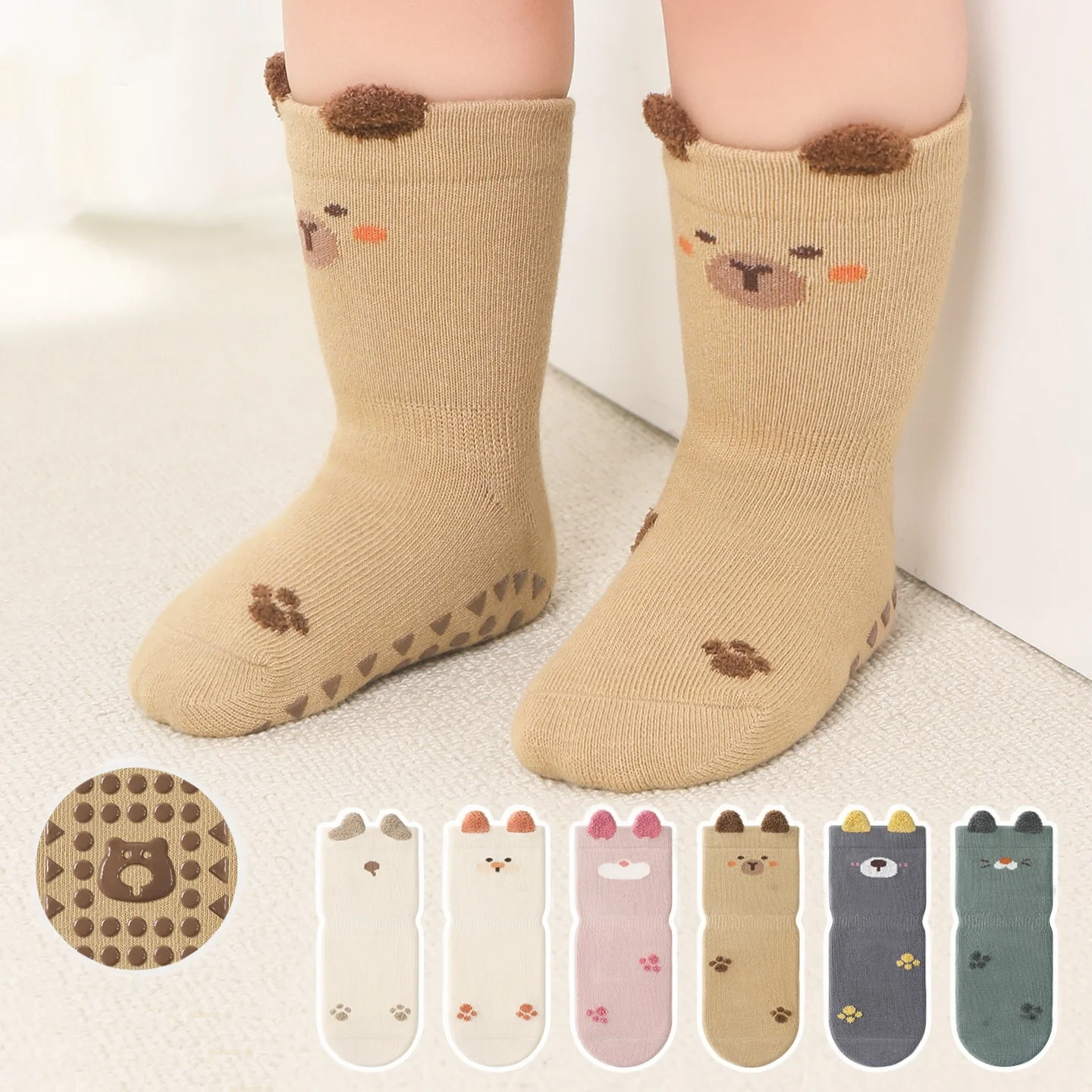 

Children's Floor Socks For Girls Boys Autumn Winter Cotton Kids Sock Cute Cartoon Baby Toddler Home Anti Slip Sock 0-5Years New