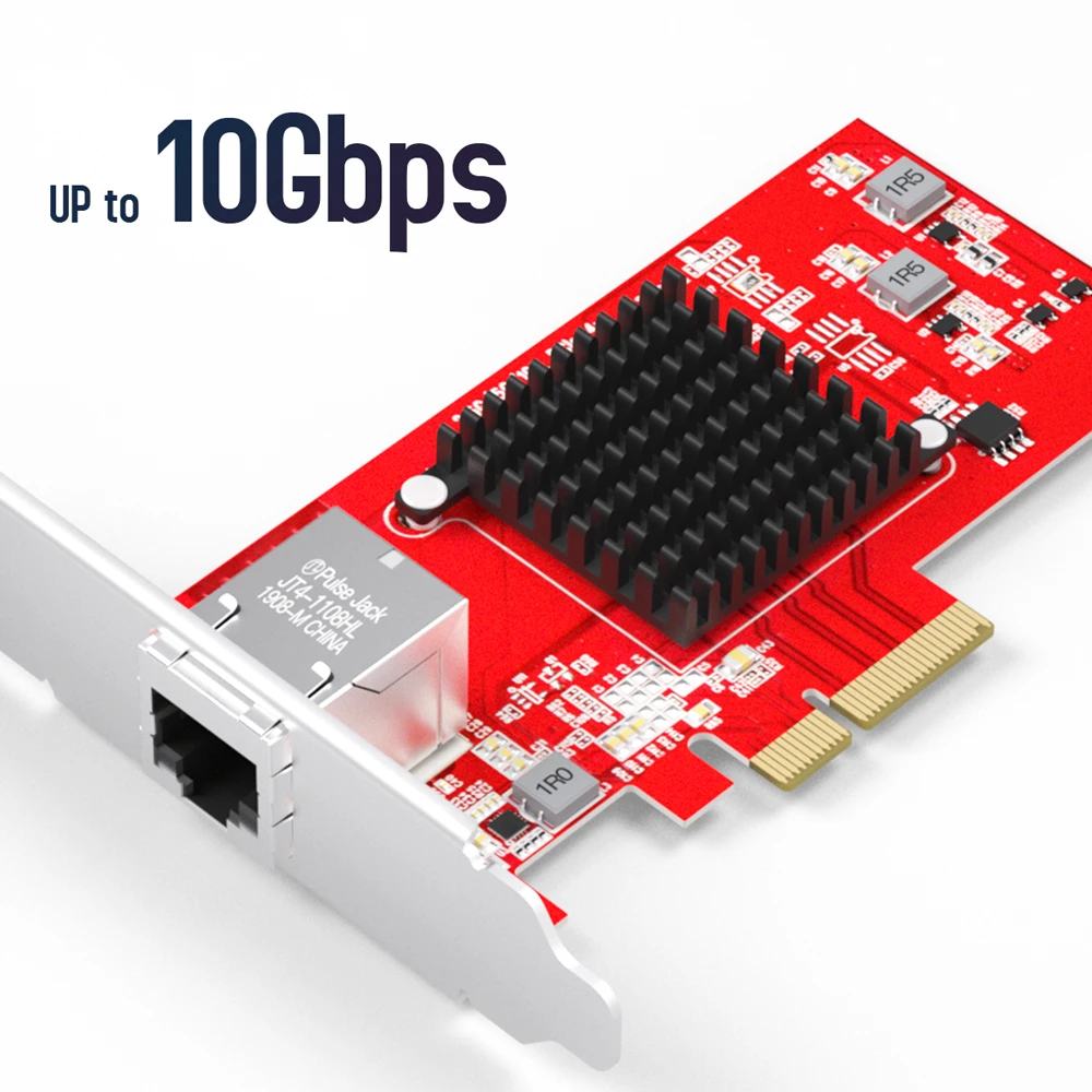 

Высокоскоростная одиночная электрическая 10-гигабитная сетевая карта EDUP для настольных ПК PCI-E 2,5G 5G 10G серверная сетевая карта