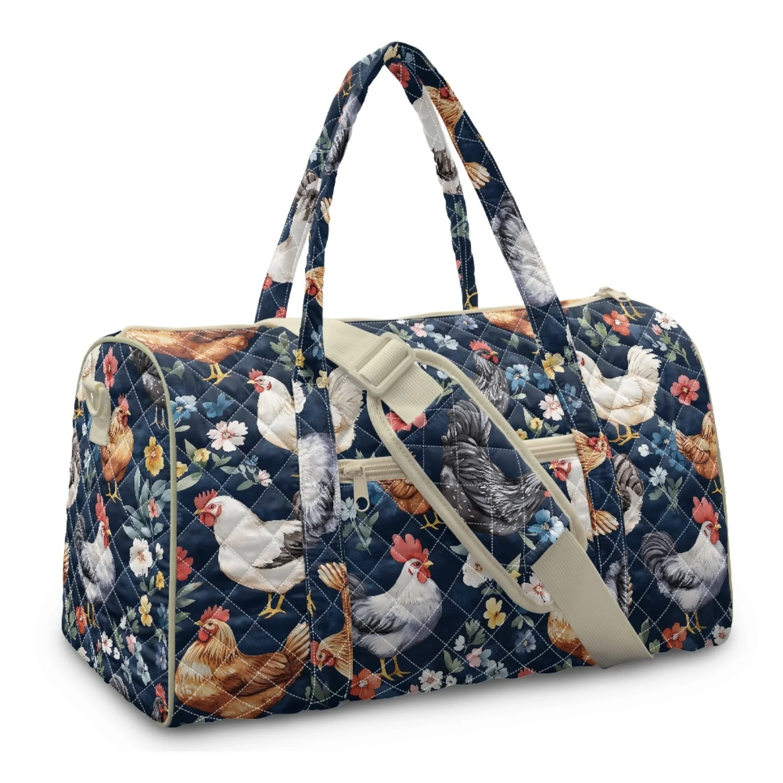 Coloranimal Lightweight Carry on Tote Bag Washable Travel Bags for Yoga Womens Farm Chicken Garden New Trend