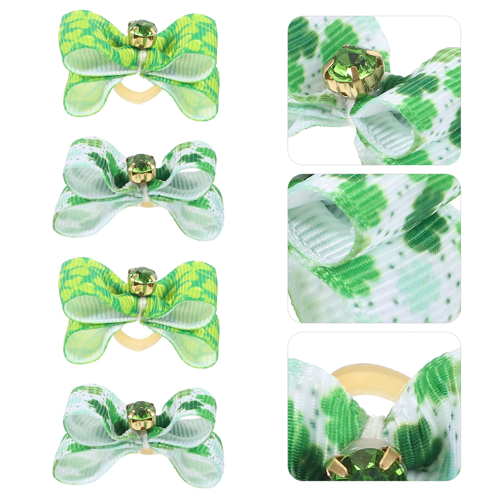 

10Pcs St Patrick's Day Pet Hair Bands Irish Design Cute and Fashionable Decorative Hair Ties for Dogs Pet Rubber Band