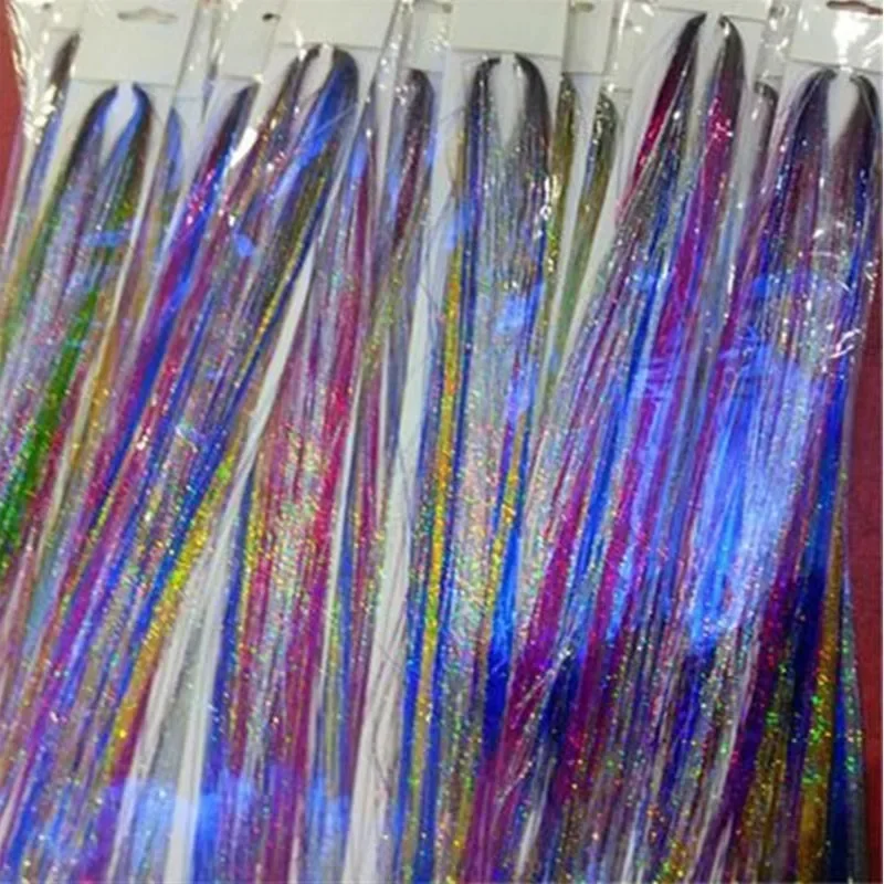 1 Pc Sparkle Shiny Hair Tinsel Hair Extensions Dazzles Women Hippie for Braiding Headdress Hair Braiding Tools Wholesale