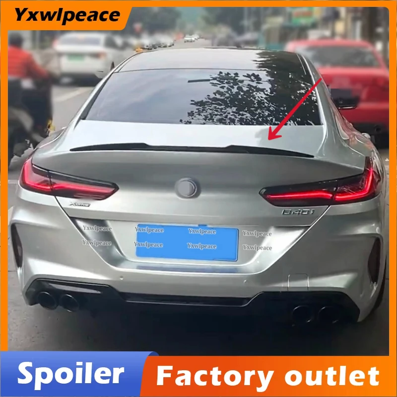 

For BMW 8 Series G16 M8 4 Door 2018 2019 2020 2021 2022 Spoiler ABS Gloss Black /Carbon Look Rear Trunk Lip Spoiler Car Styling