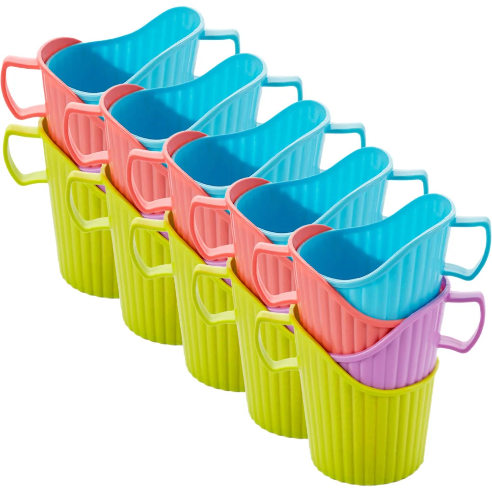 20 Pcs Disposable Paper Cup Holder Random Color Coffee Sturdy Mug Sleeve Pp Anti-scalding