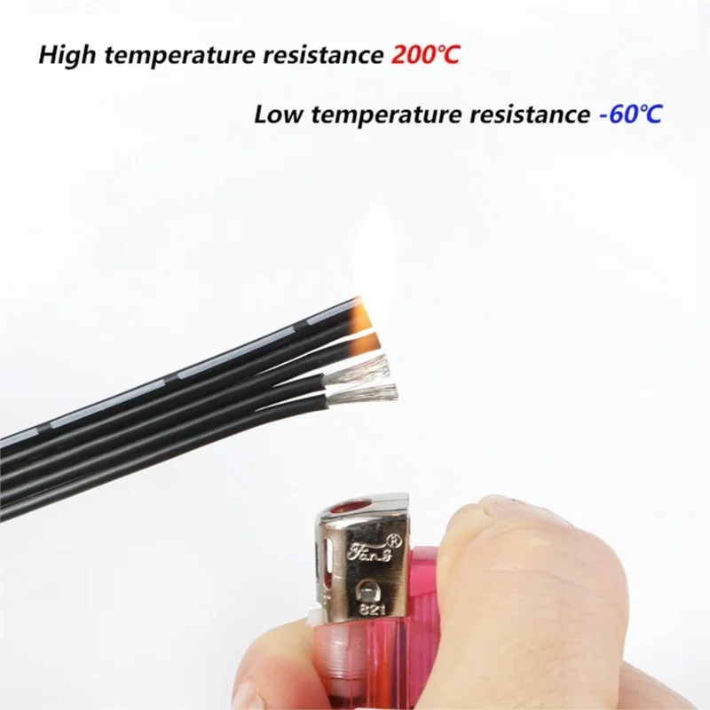 2/5/10M Silicone Parallel Wire 30 28 26 24 22 20AWG Multi-core 2P 4P 6P 8P 14P High Temperature Resistant Fexible Copper Cable