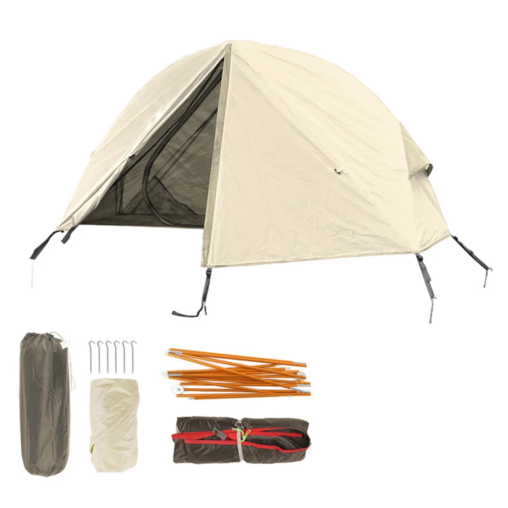 /2 /Layer /Waterproof Raised Camping Tent With Bed Mesh Inner For Outdoor Hiking Sleeping Cot Shelter