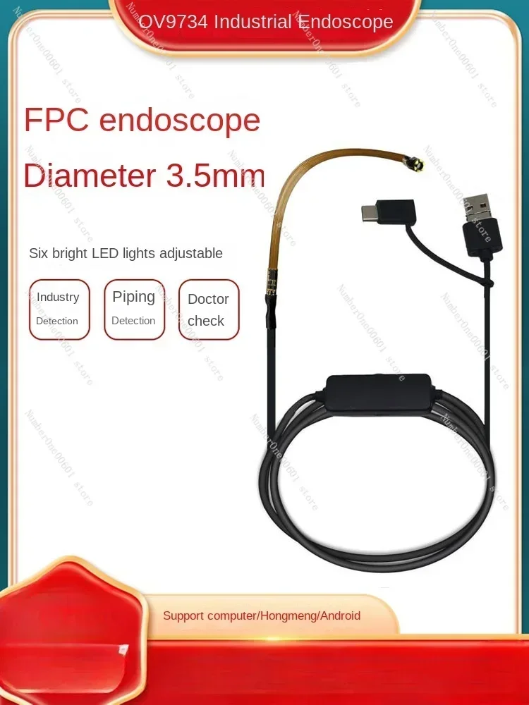 OV9734 Endoscope Camera Module FPC Flexible Cable Tyep-c Android Phone Ultra Fine Endoscope 3.5mm