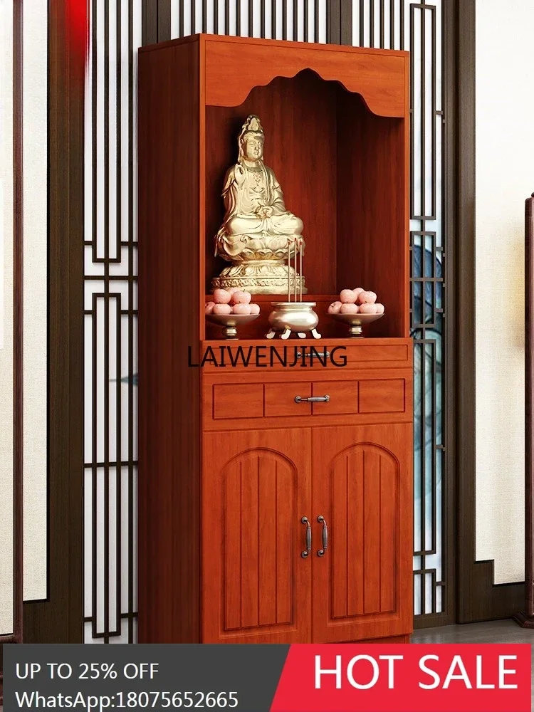 Buddhist shrine for Taiwan household economical vertical cabinet God of Wealth Guanyin Buddha statue incense shrine
