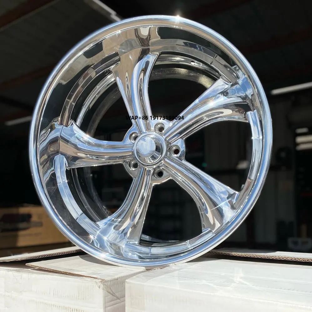 

Deep Dish Five- Spokes 18-22 24 26 Inch Chrome Polish Custom Wheels Aluminum Alloy Wheels Rims for Luxury Cars