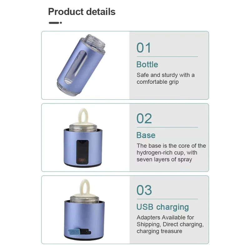 SPE PEM Tech مولد زجاجة مياه الهيدروجين 5000ppb كوب ماء غني بالهيدروجين المحمولة اليابان زجاجة مياه شعبية غنية بالهيدروجين #5