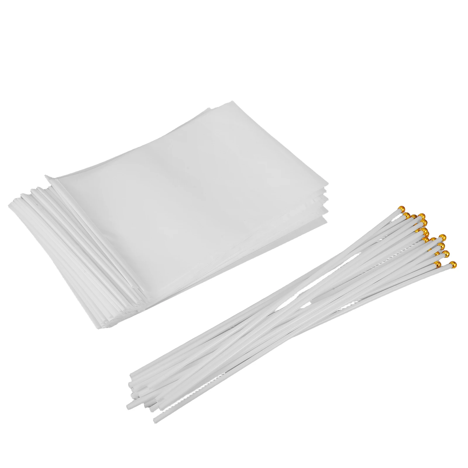 

50Pcs White Handheld Flags Mini Blank Polyester for DIY Crafts Sports Events Celebrations Party Accessories Mini Blank Flag