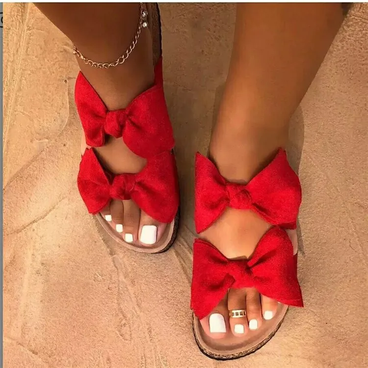 

New Women Sandals Summer Sandals Casual Flat Shoes Female Bowknot Casual Summer Shoes For Women Flip Flop Black Flats Sandals