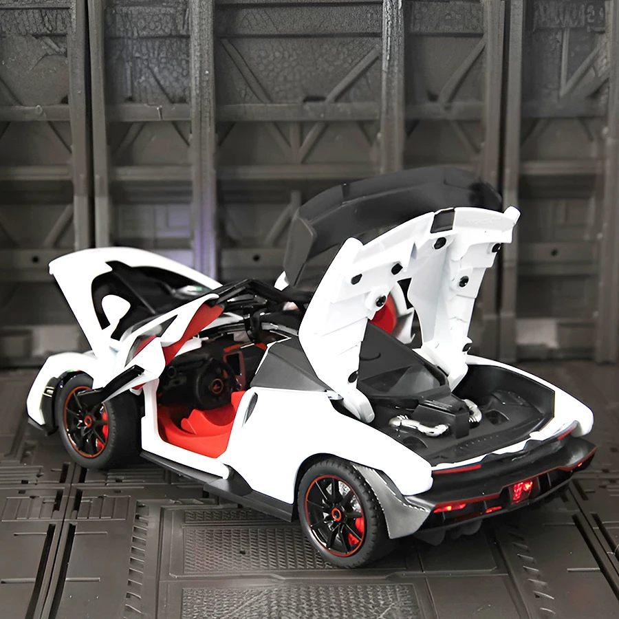 1:24 McLaren Senna supercoche de aleación modelo de coche decoración, puertas y capó del motor, maletero se puede abrir