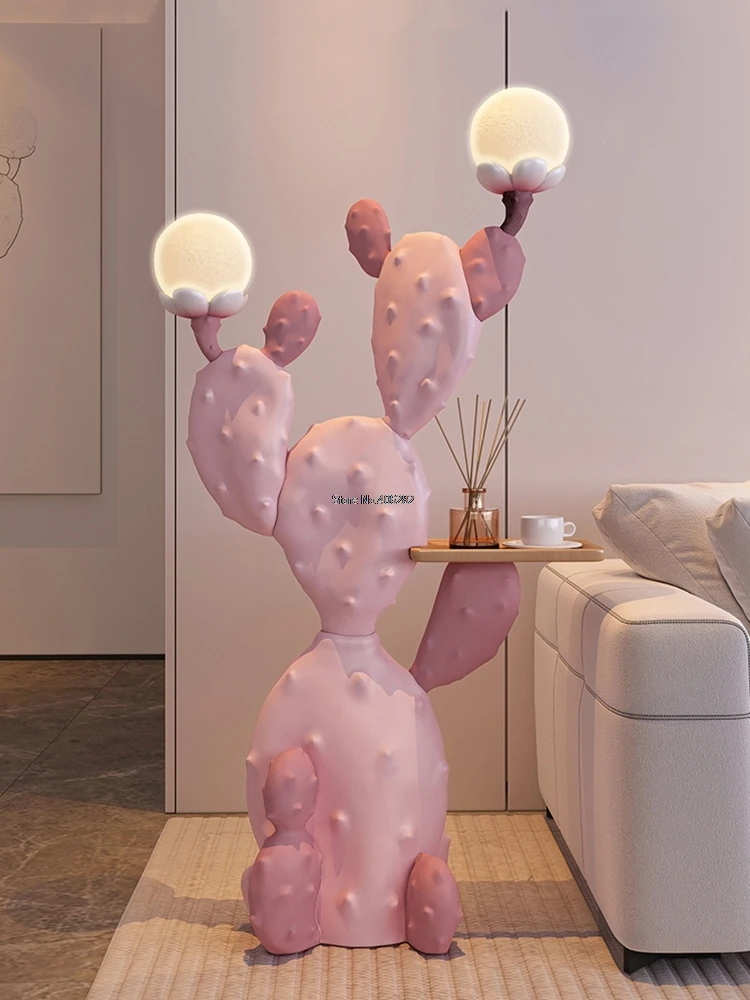 Home Decor 78CM Cactus Statue Side Table Floor Decoration Nordic Living Room Tea Tables Creative Coffee Table Housewarming Gifts