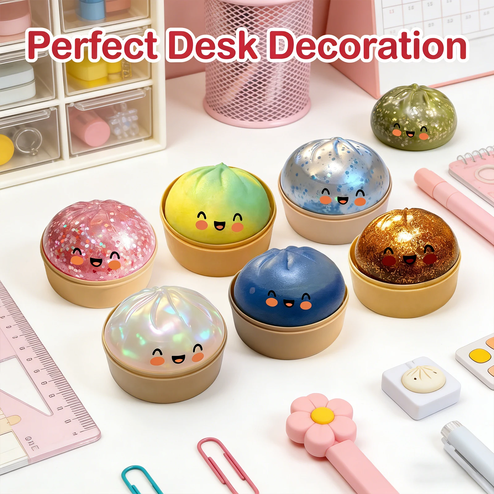 Dumpling Squishies Toy Adorable Playful Design Release Pressure Relieve Anxiety Enhance Happiness Decompression Toys Ornaments﻿