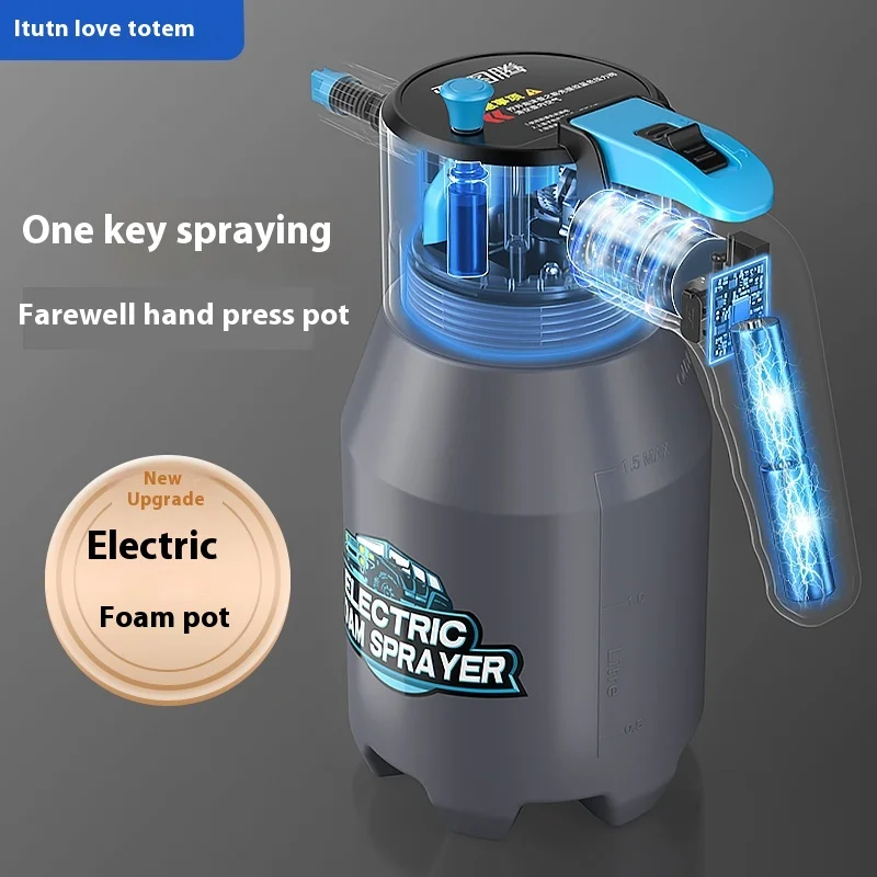 【Hot Sale】Electric Foam Spray Pot Pa Pot Household High Pressure Car Washing Fluid Nozzle Pressurizing Cleaning Agent