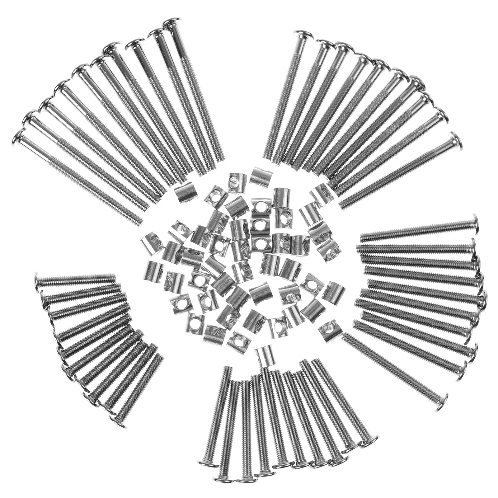 

1 set Nickel Plated Flat Head Bolts Long Screws For Bed Frame Wood Furniture Repair Crib Hardware Bolt Kit Nuts Assortment