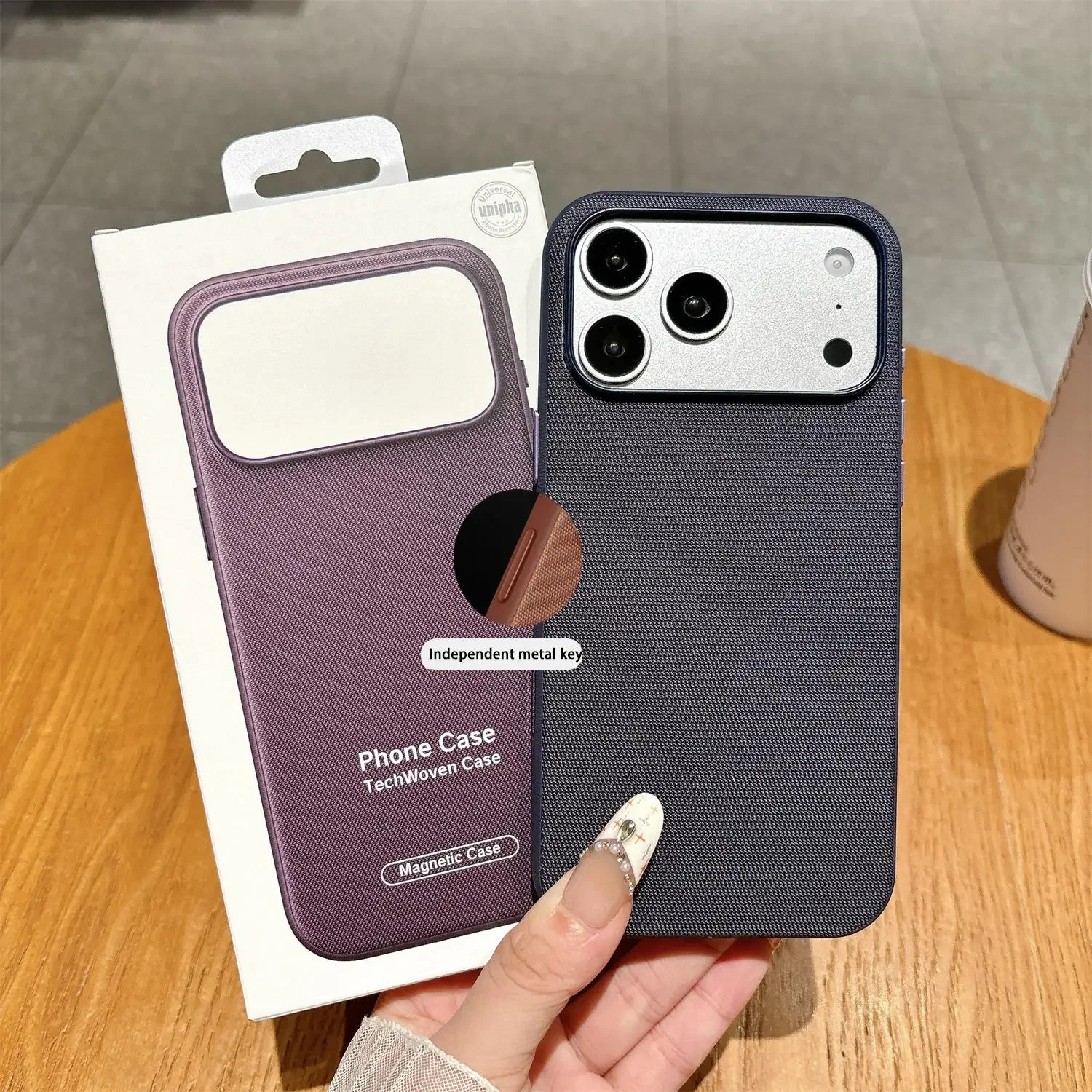 Luxuriöse Offizielle Technologie-Gewebehülle mit Magnetfunktion für iPhone 18 17 16 15 14 13 Pro Max, für Magsafe, Technisches Gewebe, Original-Cover