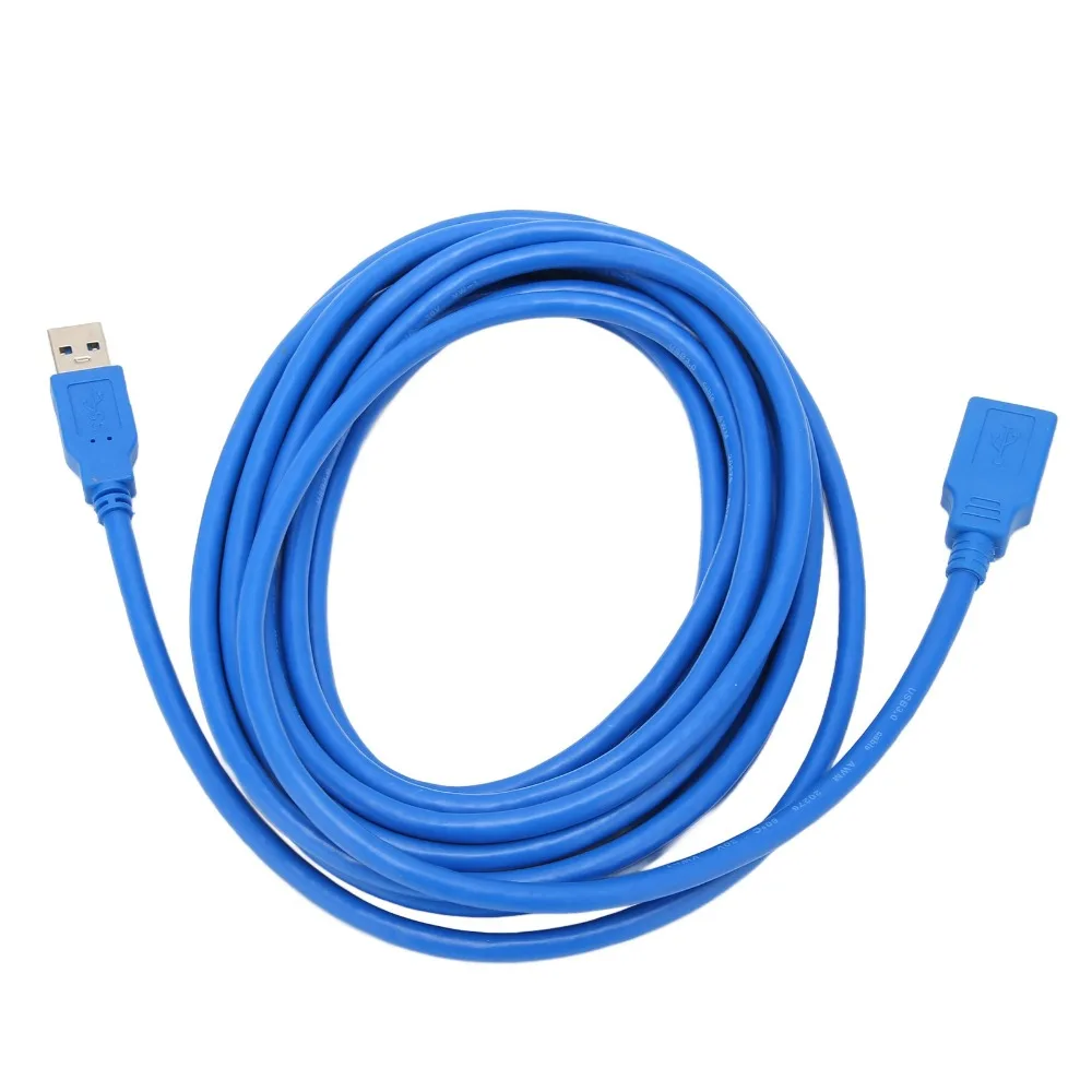 5Gbps Speed USB 3.0 Extension Cable Lightweight Blue High Speed Data Cable 5 Meters USB A Male Female Cable