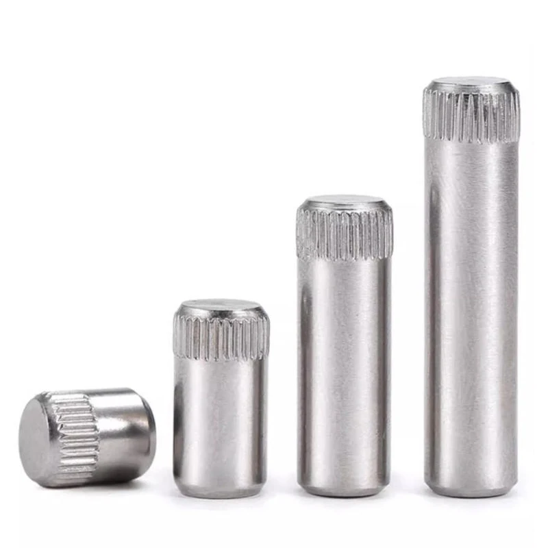 304 Stainless Steel Knurled Dowel Pins – M1.5-M8 Hinge Pins, Axle Pins, Locating Pins & Toy Connecting Rods