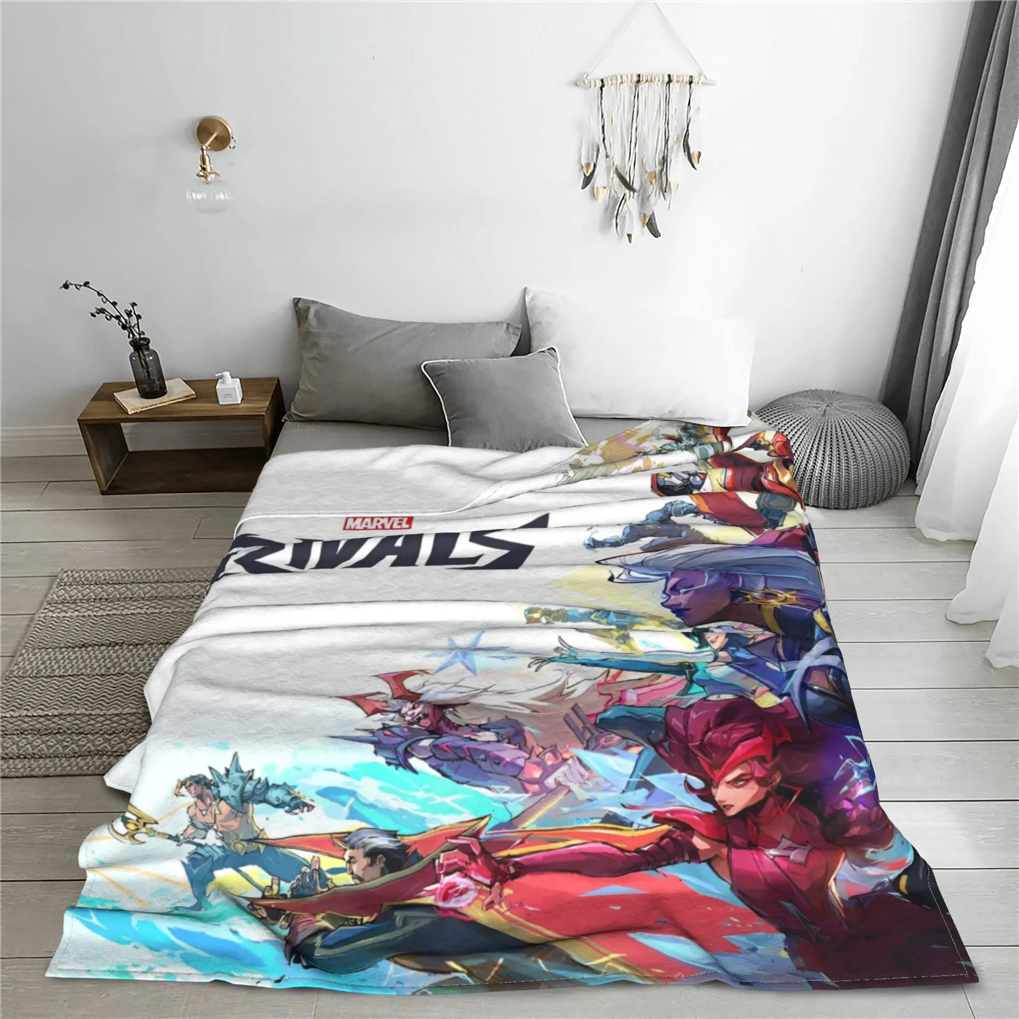 Marvel-Rivals PVP Video Game Blanket Cover Fleece Characters Cool Ultra-Soft Throw Blankets for Outdoor Travel Bed Quilt