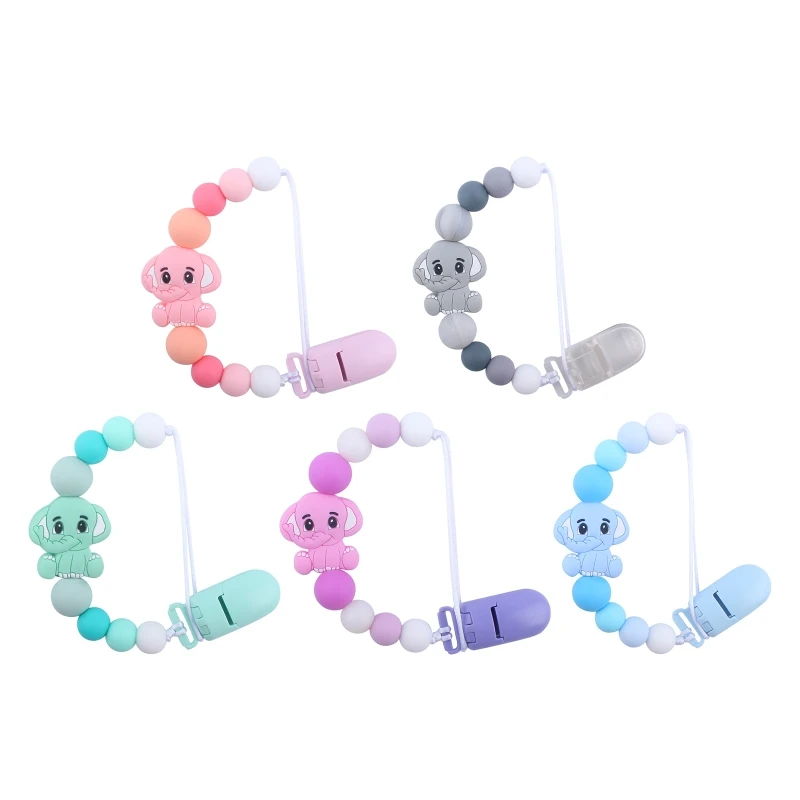 Animal Silicone Pacifier Clip for Babies Girls Boys Infant Teething Soother Toy Cartoon Pacifier Chain Holder
