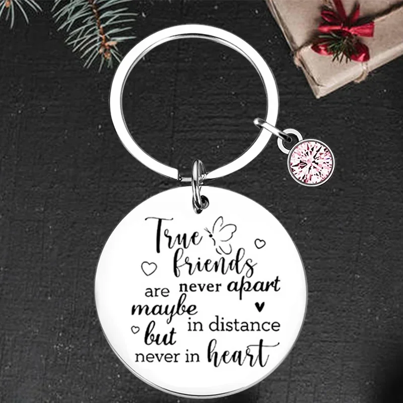 Cute Friends Keychain Pendant Bff Long Distance Friendship Gifts Key Chains Soul Sisters Bestie Going Away Gift