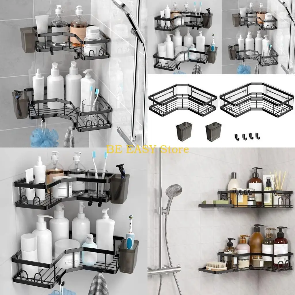 

E28F Модернизированные органайзеры для ванной комнаты, клейкие треугольные полки, удобный набор органайзеров