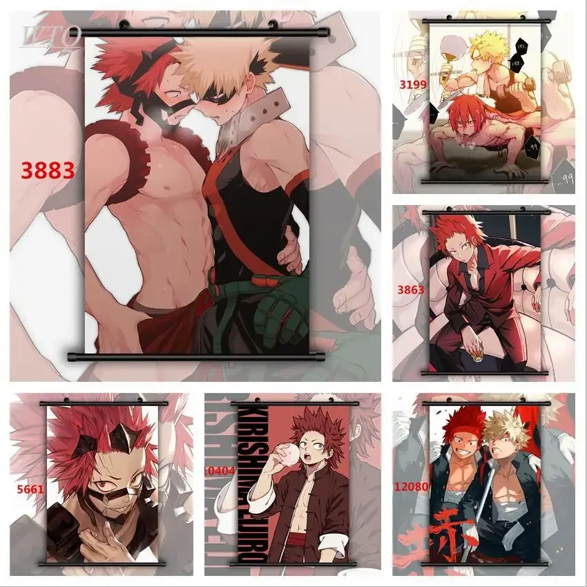 Boku No Hero Academia  Bakugou Katsuki Kirishima Eijiro Anime Posters Canvas Painting Wall Decor Wall Art Picture Home Decor