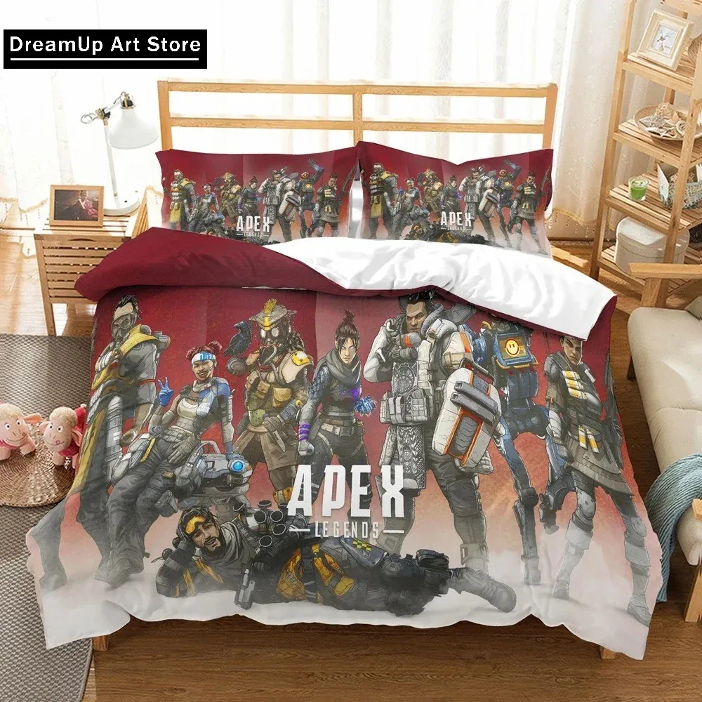 3D Print Game APEX Legends Bedding Set Quilt Cover Bed Cover with Pillowcase Twin Single Queen King Size Boys Adult Home Textile