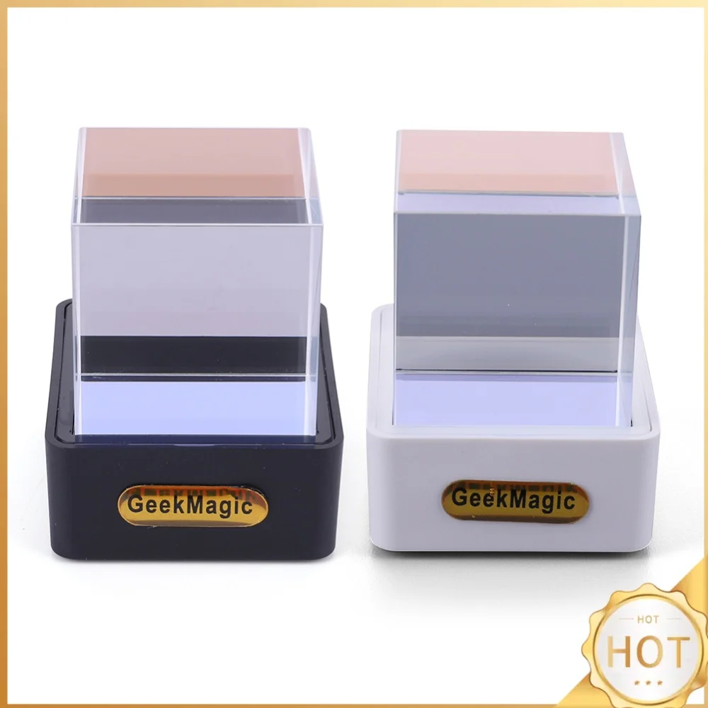 Crystal for CUBE Photo Display Holographic Desktop Smart Weather Station & Digital Clock with GIF Animations for Desktop Decor