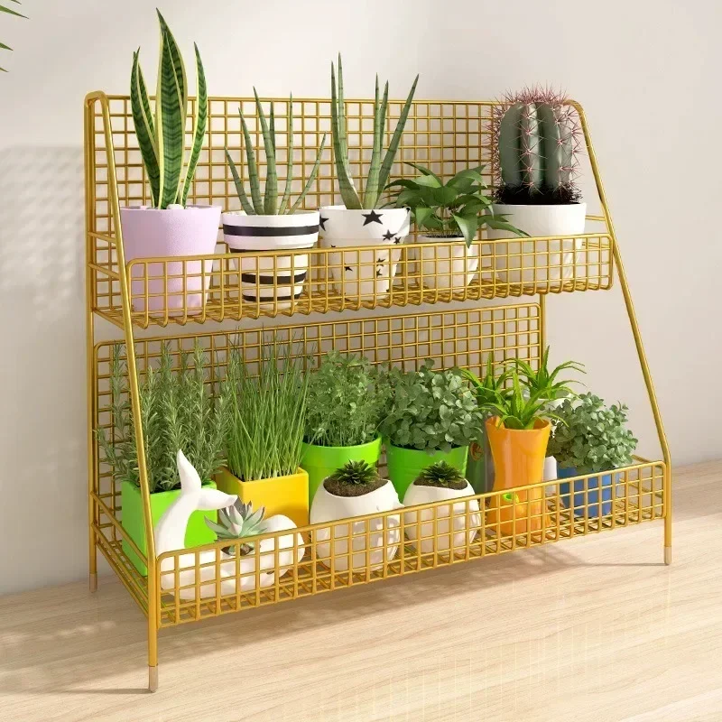 Metal Luxury Plant Shelf Tiered Floor Flowers Universal Plant Shelf Outdoor Corner Estante Para Plantas Balcony Furniture