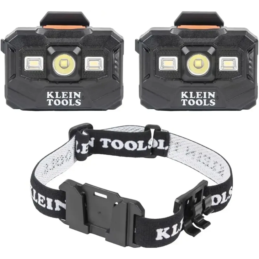

Rechargeable LED Headlamps with Bracket and Strap, 300 Lumen All-Day Runtime for Hard Hats, 3-Piece Set