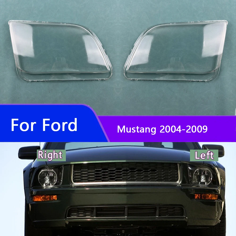 

For Ford Mustang 2004-2009 Headlamp Transparent Shell Lampshade Lamp Shade Front Headlight Cover Lens Plexiglass