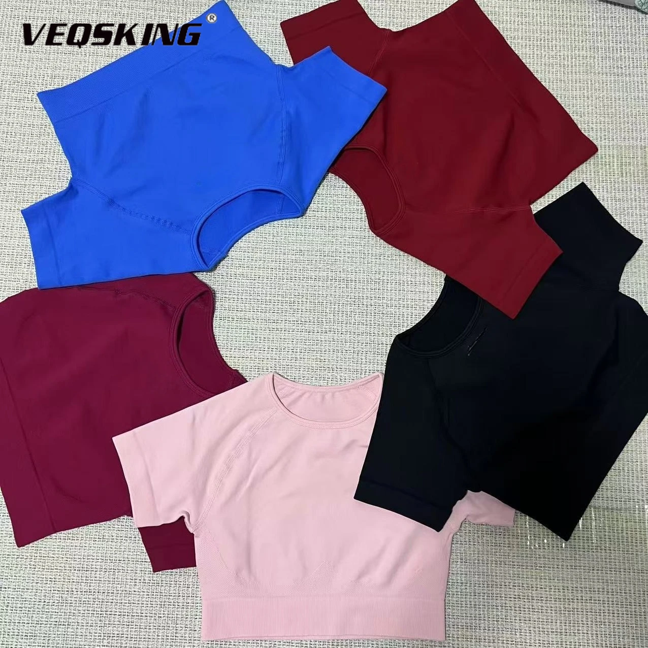 

Women's Seamless Sports Short Sleeved,Quick Drying Breathable Fitness Outdoor Running Yoga Top Moisture Wicking Training T-shirt