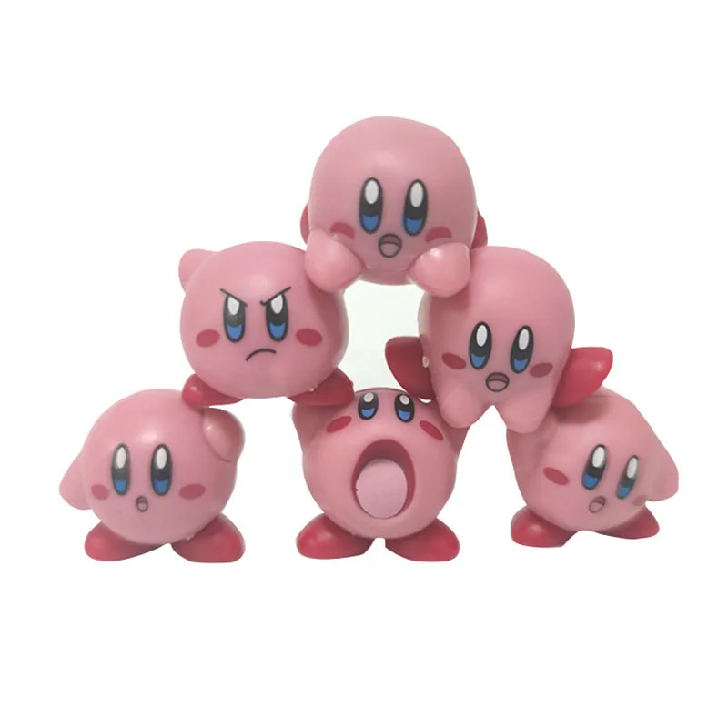 10Pcs/Set  Anime Game Star Kirby Mini Dolls Pile Up Figure Collectible Cartoon Action Figurine Stackable Children Toy Gift