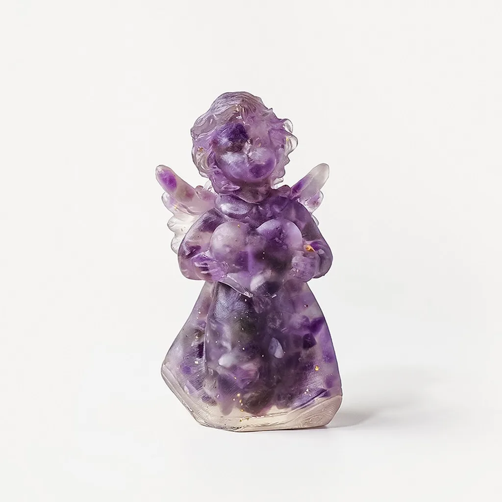 Resin Angel Figurine Delicate Decorative Sculpture Angel Figurine Modern Minimalist Home Decor Sculpture For Office Valentine'S